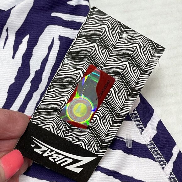 Zubaz Leggings Womens XS Purple Animal Zebra Print NFL Football‎ Atlanta Falcons - Picture 8 of 9